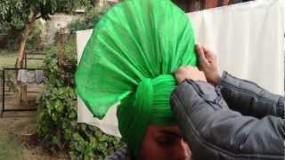 HOW TO TIE BHANGRA TURBAN RIFAC INDIA Rhythms International Folk Art Club [upl. by Ranice]