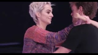 ITV Dancing On Ice training video shows Regan Gascoigne getting hit in the head as the others crash [upl. by Charbonneau]