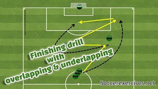 Finishing drill with overlapping amp underlapping  Soccer Exercises  297 [upl. by Atwater]