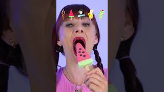 ASMR Emoji Eating Only Ice Cream Mukbang shorts [upl. by Ivie]