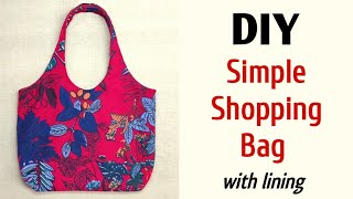 Shopping bag sewing tutorial  How to make Reusable Shopping Bag  Handbag making at Home  DIY Bag [upl. by Ydassac]