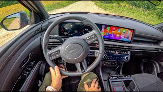 NEW Hyundai Tucson N Line 2024 16 TGDI 4WD Hybrid 215hp 0100 POV Test Drive 2085 Joe Black [upl. by Ardyce]