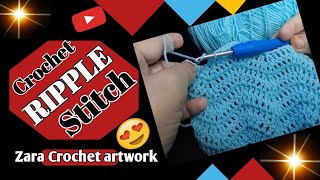 How to Crochet RIPPLE Stitch  Shevron Stitch [upl. by Treva]