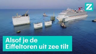 Zo tilt Boskalis een cruiseschip uit de oceaan • Z Business [upl. by Nairrod]