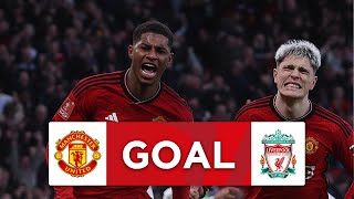 GOAL  Marcus Rashford  Manchester United 33 Liverpool  Quarterfinal  Emirates FA Cup 202324 [upl. by Anail]