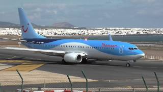 Busy 23 Minutes at Lanzarote Airport 281214 HD [upl. by Lehcem616]