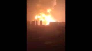 Explosion Gas Station Explosion China Tianjin [upl. by Lavoie]