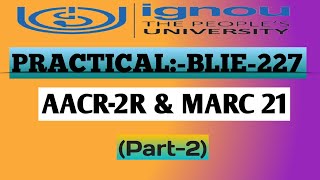 BLIE227 AACR2R CATALOGUING PRACTICAL  BLIE227 PRACTICAL SINGLE AUTHOR LibraryAffairs blis [upl. by Yekcim400]