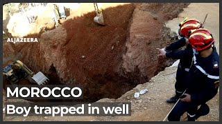 Morocco rescuers race to save boy trapped in well for days [upl. by Kala]