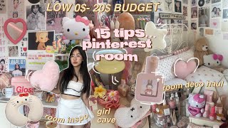 🎀 How to make your room AESTHETIC on a low budget ౨ৎ your PINTEREST ROOM ERA [upl. by Neersin611]