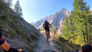 Riffugio Walter Bonatti 2025m  Col Entre Deux Sauts 2525 m MTB Alps ride [upl. by Aikimat776]