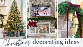 CHRISTMAS DECORATE WITH ME 2023 🎄PART 1  Christmas Tree Decorating Christmas Mantle  Living Room [upl. by Onabru]