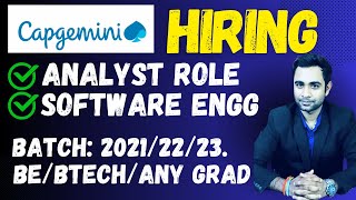 🔴Capgemini Hiring Analyst Role  Batch 2021  2022  2023  Hexaware Hiring [upl. by Nicolis]