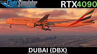 MSFS  PMDG 777300ER  Dubai Intl Airport Approach In 4K Ultra [upl. by Brey]