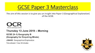 GCSE Geography  Paper 3 Masterclass [upl. by Adnauq823]