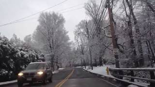 Driving In Scarsdale New York During Snow [upl. by Anirazc]