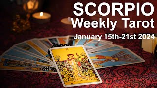 SCORPIO WEEKLY TAROT READING quotOPPORTUNITY TO LIGHTEN THE LOAD SCORPIOquot January 15th to 21st 2024 [upl. by Newel]