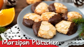 Marzipan Plätzchen backen mit Orange und Schokolade so lecker 9 Foodadventskalender 2020 foak2020 [upl. by Marzi]