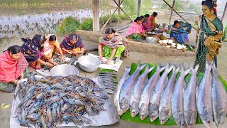 10kg ইলিশ মাছের সরষে ইলিশ আর 10kg গলদা চিংড়ির মালাইকারি এই প্রথমবার আমাদের বাড়িতে রান্না হলো [upl. by Enitsenrae]