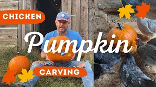 Chicken Pumpkin Carving Will it work🤔 [upl. by Alrahs]