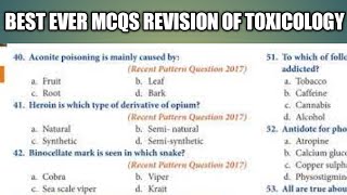 Comprehensive mcqs revision of toxicology full video [upl. by Annahsohs]