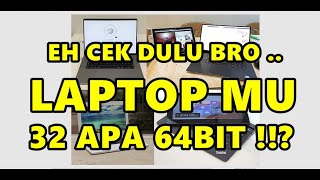 CARA CEK SISTEM WINDOWS 32 BIT ATAU 64 BIT [upl. by Imac]