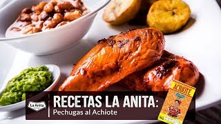 Recetas de pollo Pechugas adobadas con achiote [upl. by Ienttirb]