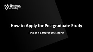 How to apply for postgraduate study  Finding a postgraduate course [upl. by Hunley]