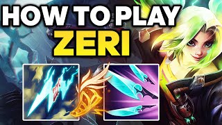 How to Play Zeri ADC  Zeri Gameplay Guide  Best Zeri Build amp Runes [upl. by Ruhtra]