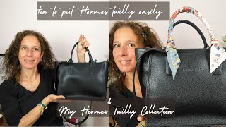 MY HERMES TWILLY COLLECTION  HOW TO PUT A TWILLY ON A BAG  HOW TO STYLE A BAG [upl. by Hildegaard]