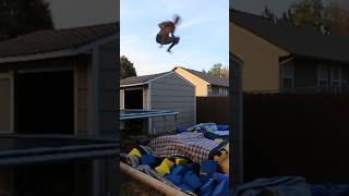 Backyard foam pit QUADRUPLE front flip🤯 [upl. by Charlotta]