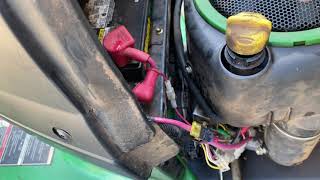 John Deere LA105 Mower Oil change [upl. by Mukerji]