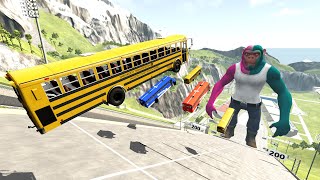 Epic High Speed Bus Jumps – BeamNG Drive [upl. by Elletnwahs]