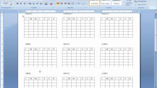 como hacer un calendario en Word 2007 [upl. by Whatley649]