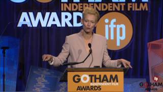 Tilda Swinton accepting a Gotham Tribute at the 2014 Gotham Independent Film Awards [upl. by Sorilda803]