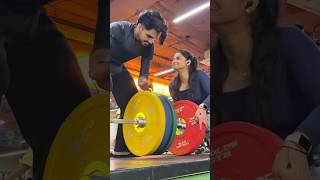 Deadlift with my Female Bestfriend🏋🏻‍♂️bestfriend deadlift shorts gym workout funny girl [upl. by Milan545]