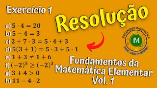 Exercício 1  Noções de Lógica  Proposições  Fundamentos da Matemática Elementar  Vol1 [upl. by Eenttirb]