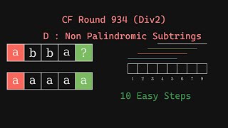 D Non Palindromic Substrings in 10 Easy Steps  Codeforces Round 934 Divison 2 [upl. by Vivica401]