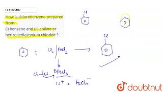 How is chlorobenzene prepared from i benzene and ii aniline or benzenediazonium chloride [upl. by Suisyola]