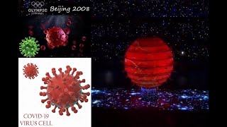 Sphere very much resembles a virus cell from a distance  Beijing Olympic Opening Ceremony 2008 [upl. by Ybroc529]