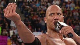 The Rock calls out Goldberg Raw April 7 2003 [upl. by Tobe638]