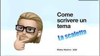 Come scrivere un tema la scaletta [upl. by Ansilma]