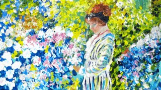 How to paint an impressionist Lady In a Garden a step by step tutorial [upl. by Aihsi]