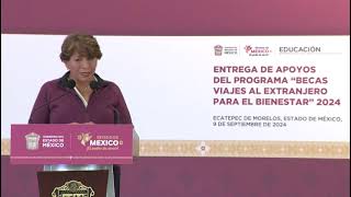 Entrega Delfina Gómez “Becas Viajes al Extranjero para el Bienestarquot [upl. by Etheline]