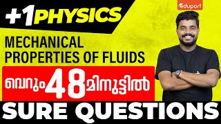 Plus One Physics  Mechanical Properties of Fluids  Sure Questions  Eduport Plus One [upl. by Broome]