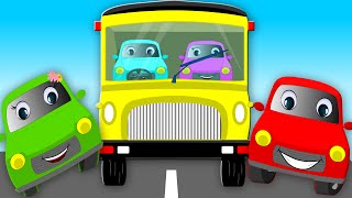 Wheels On The Bus Cars  Cars Song For Childrens  Nursery Rhymes For Baby  Learn Vehicles [upl. by Sergu]