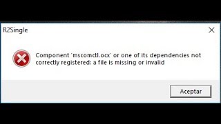 SOLUCION Component mscomctlocx or one of its dependencies not correctly registered  R2S Online [upl. by Madriene]