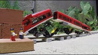 Lego trains crashes into a brick trap [upl. by Biamonte88]