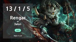 Rengar Jungle vs Talon  LAS Challenger Patch 1324 [upl. by Teagan]