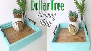 Dollar Tree DIY Faux Wood Tray  DIY SERVING TRAY [upl. by Aij]